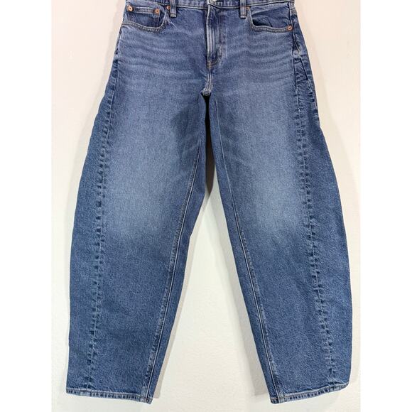 NWT American Eagle Stretch Barrel Jeans Mid-Rise Tinted Medium Sz 4 R - Picture 7 of 15
